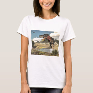 Tarbosaurus dinosaur - 3D framför Tee Shirt