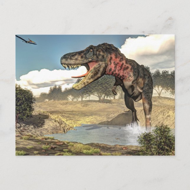 Tarbosaurus dinosaur - 3D-rendering Vykort (Framsida)