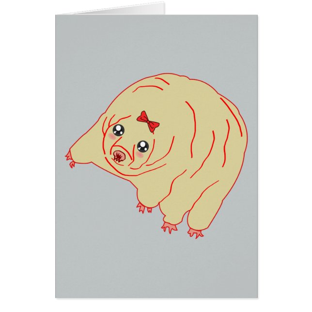 Tardigrade gullig Anime för vattenbjörn Hälsningskort (Framsidan)