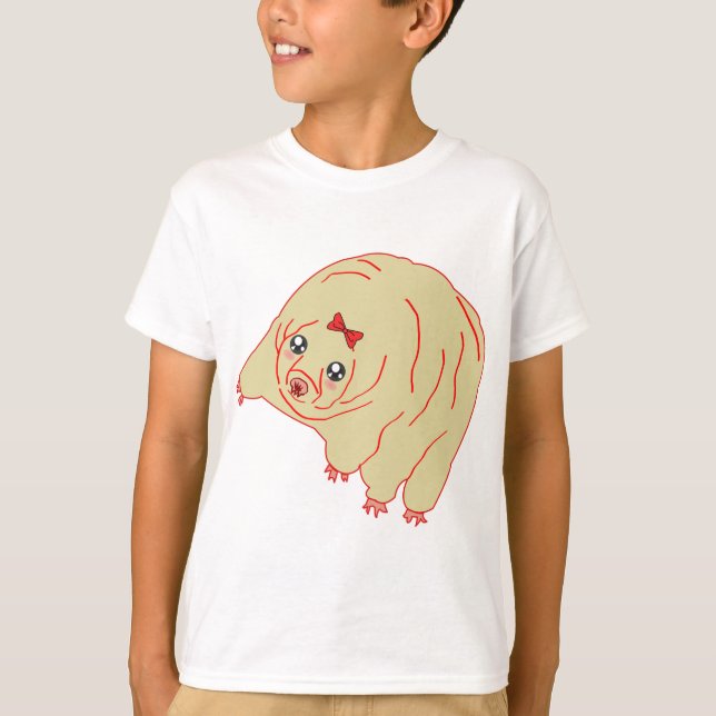 Tardigrade gullig Anime för vattenbjörn Tee Shirt (Framsida)