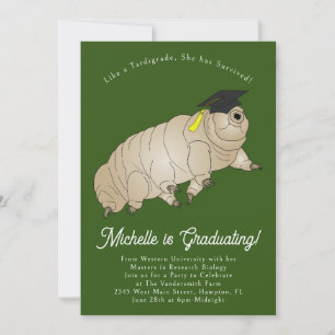 Tardigrade Studentfest Moss Piglet Vatten Bear Inbjudningar