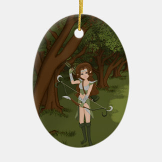 Taren Archer Warrior Elf Girl Ceramic Ornament