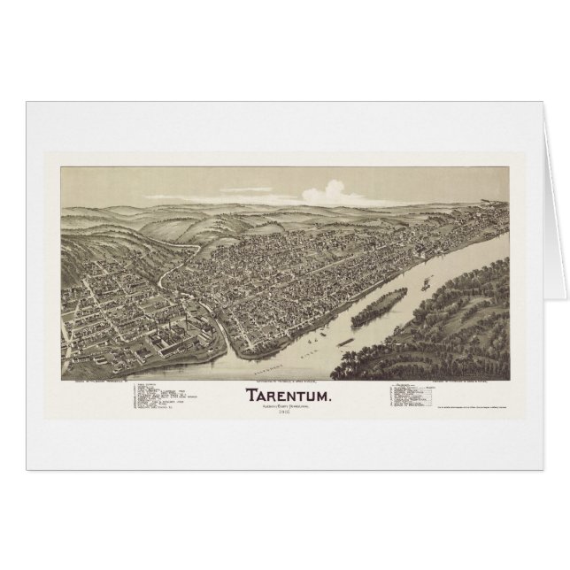 Tarentum panorama- karta för PA - 1901 Hälsningskort (Framsidan Horizontal)