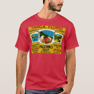 TARGA FLORIO Vintage Palermo Auto Tävla Skriv ut T Shirt