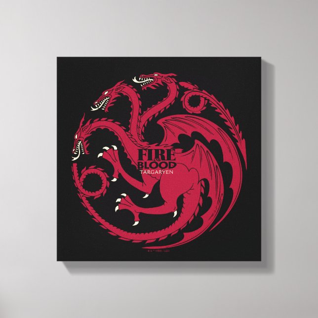 Targaryen Sigil - Fire & Blood Canvastryck (Framsida)