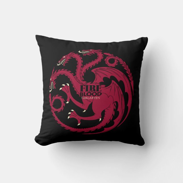 Targaryen Sigil - Fire & Blood Kudde (Framsida)