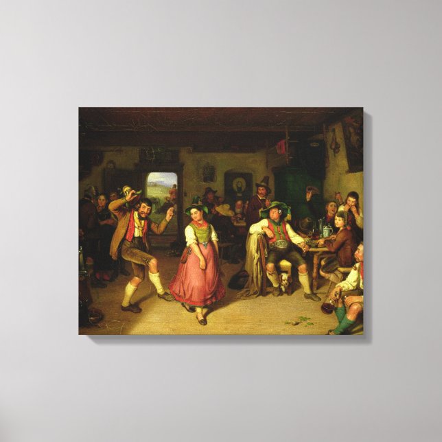 Target Shooting and Dancing in Oberbayern, 1841 Canvastryck (Framsida)