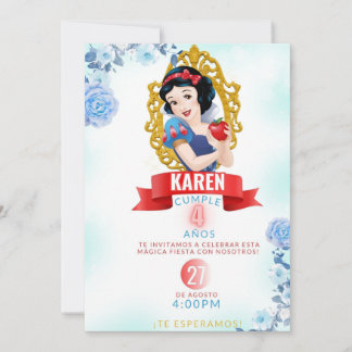 Targeta digital de blanca nieves  inbjudningar