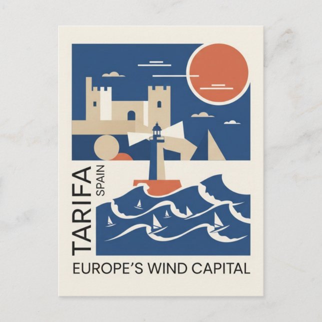 Tarifa Spanien Resa Vykort (Framsida)