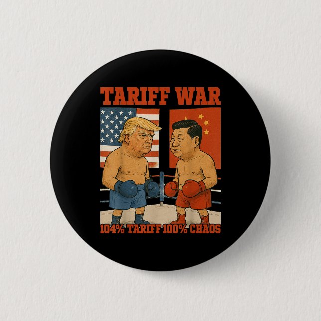 Tariff Krig Funny Trump Vs Xi Jinping Boxing Match Knapp (Framsida)