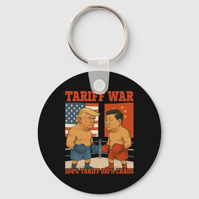 Tariff Krig Funny Trump Vs Xi Jinping Boxing Match Nyckelring (Framsida)