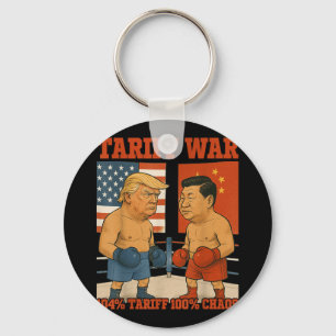 Tariff Krig Funny Trump Vs Xi Jinping Boxing Match Nyckelring