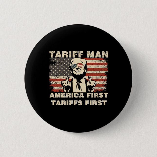 Tariff Man Rolig Trump Tarriffer Meme America Firs Knapp (Framsida)