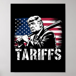 Tariffer Trump USA flagga Trade Power Funny Tess Poster