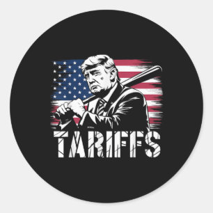 Tariffer Trump USA flagga Trade Power Funny Tess Runt Klistermärke