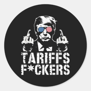 Tarifferna skjuter i Mitten Finger Runt Klistermärke
