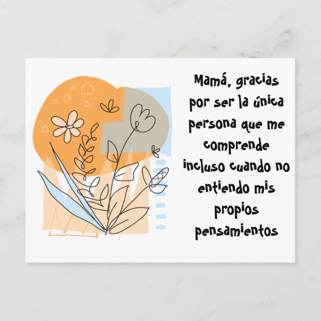 Tarjeta agradecimiento de comprension vykort (Framsida)