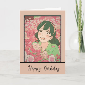 Tarjeta anime girl happy birthday kort