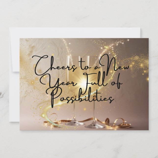 Tarjeta Cheers to a New Year Full of Possibilities Julkort (Framsida)
