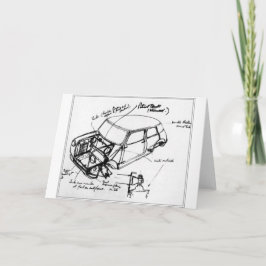 Tarjeta con esbozo de mini clásico kort