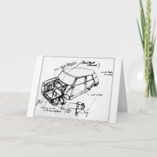 Tarjeta con esbozo de mini clásico kort