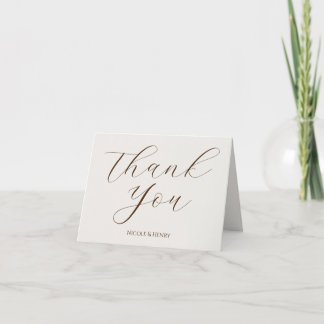 Tarjeta de Agradecimiento Boda Caligrafía y Foto  Tack Kort