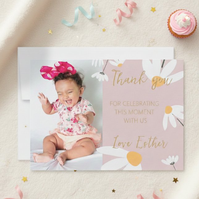 Tarjeta De Agradecimiento Boho Daisy Thank You,  T Tack Kort (Skapare uppladdad)