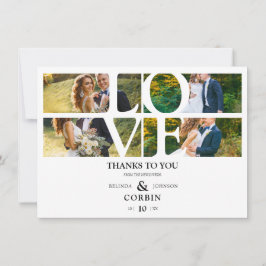 Tarjeta De Agradecimiento Love Quote White Trendy Tack Kort