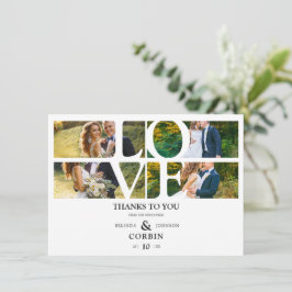 Tarjeta De Agradecimiento Love Quote White Trendy Tack Kort