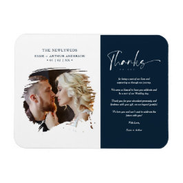 Tarjeta De Agradecimiento Modern Brushstoke Photo Magnet