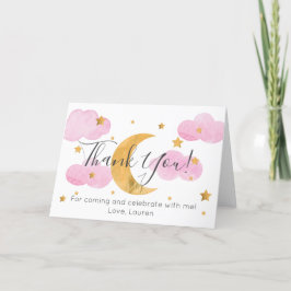 Tarjeta De Agradecimiento Moon & Stars pink Tack Kort