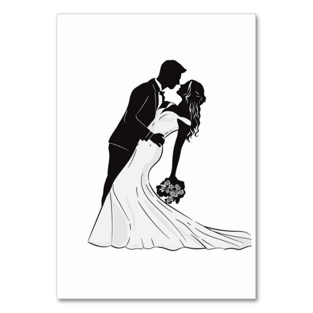 Tarjeta de asiento wedding kiss bordsnummer (Framsidan)