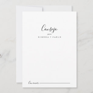 Tarjeta de Consejos Boda Española Rådkort
