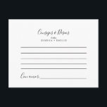 Tarjeta de Consejos y Deseos Boda Minimalista Vykort<br><div class="desc">Esta tarjeta de consejos y deseos boda minimalista es perfecta para una boda Española moderna. Estas tarjetas son perfectas para una boda, una ducha de novia, una ducha de bebé, una fiesta de graduación y más. Personalice las tarjetas con los nombres de la novia y el novio, los futuros padres...</div>