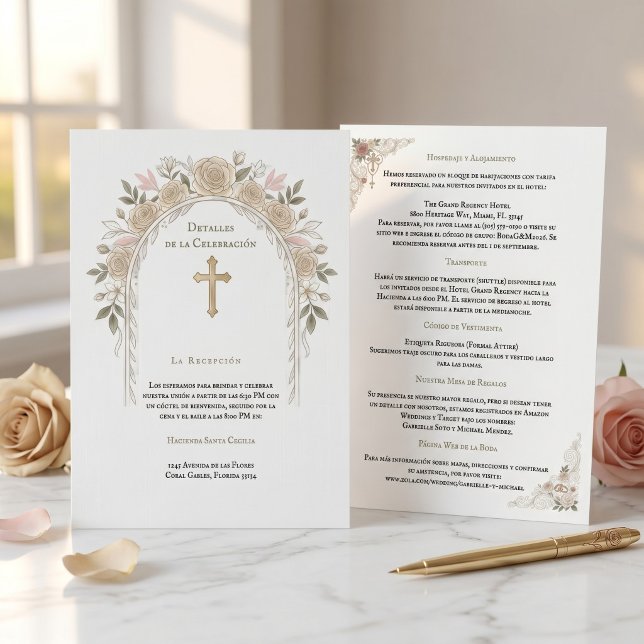 Tarjeta de Detalles de Boda Catolica  Tilläggskort (Skapare uppladdad)