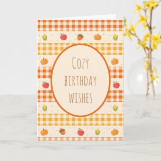 Tarjeta de felicitación de cumpleaños en otoño, kort