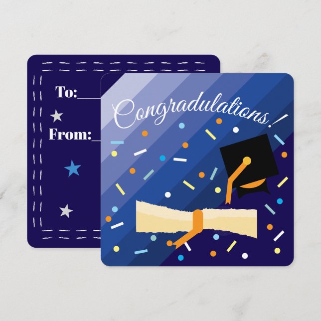 Tarjeta de felicitación plana kort (Fram/baksida)