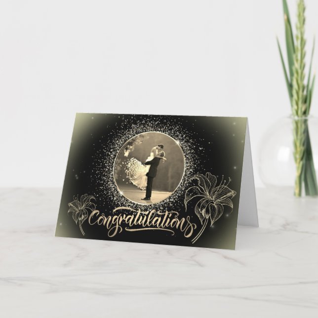Tarjeta de felicitación plegada con enhorabuena kort (Framsida)
