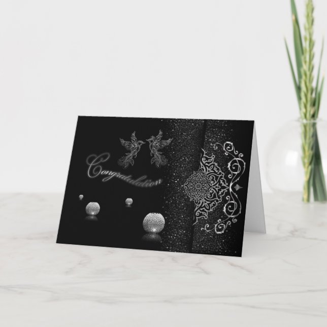 Tarjeta de felicitación plegada, felicidades kort (Framsida)