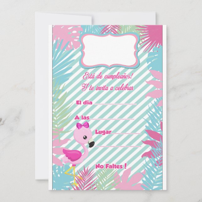 Tarjeta de Invitación Flamenco Baby Inbjudningar (Framsida)