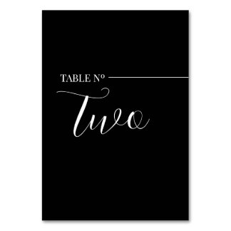 Tarjeta De Mesa Modern Black and White Table Numb Bordsnummer