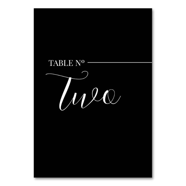 Tarjeta De Mesa  Modern Black and White Table Numb Bordsnummer (Baksidan)