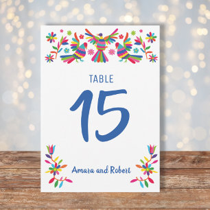 Tarjeta de Mesa para boda, otomi tarjeta de mesa Meddelande
