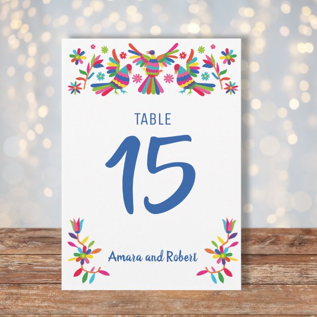 Tarjeta de Mesa para boda, otomi tarjeta de mesa Meddelande (Skapare uppladdad)