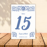 Tarjeta De Mesa Talavera mexicana Bordsnummer<br><div class="desc">Patrones de Talavera mexicanos para Bodas hermosos,  patrón de flores</div>