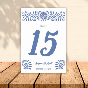 Tarjeta De Mesa Talavera mexicana Bordsnummer