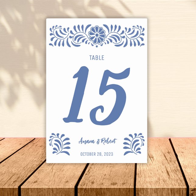 Tarjeta De Mesa Talavera mexicana Bordsnummer (Skapare uppladdad)