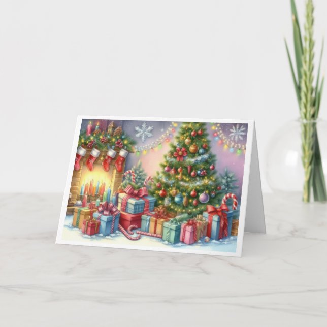 Tarjeta de Navidad con imagen de árbol de Navidad Kort (Framsida)