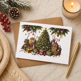 Tarjeta de Navidad con imagen de árbol de Navidad Kort