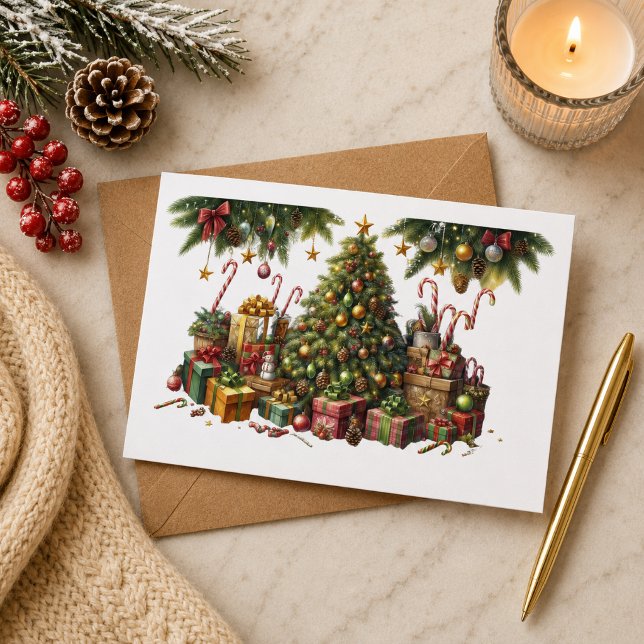 Tarjeta de Navidad con imagen de árbol de Navidad Kort (Skapare uppladdad)